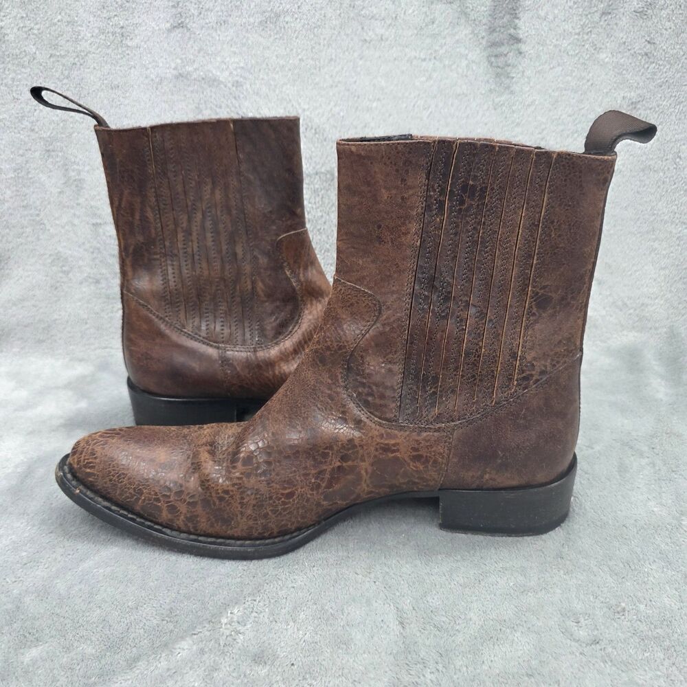 BUTTERO Ankle Chelsea  Boots Brown Leather Size 41 Made In Italy